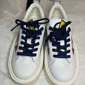 ZARA white sneakers with colorful decoration